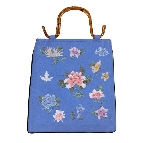 Tasche Leinen, Bambushenkel, Handtaschen, Asiatisch, 6598 - zum Schließen ins Bild klicken